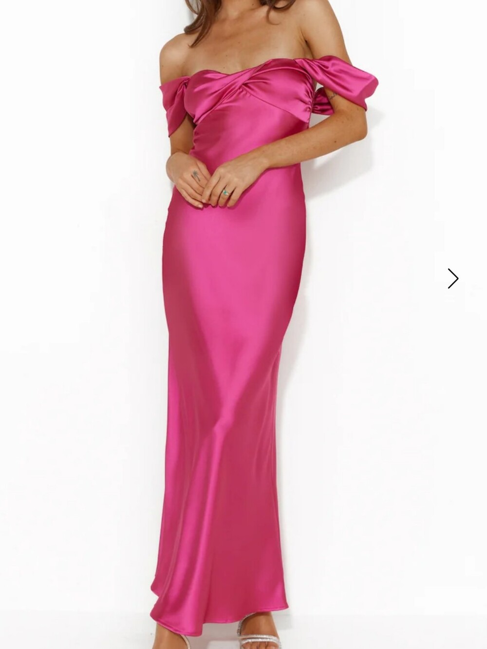 Hello Molly NWT Shine Of Pearls Satin Maxi Dress Pink Size 4 (Small)